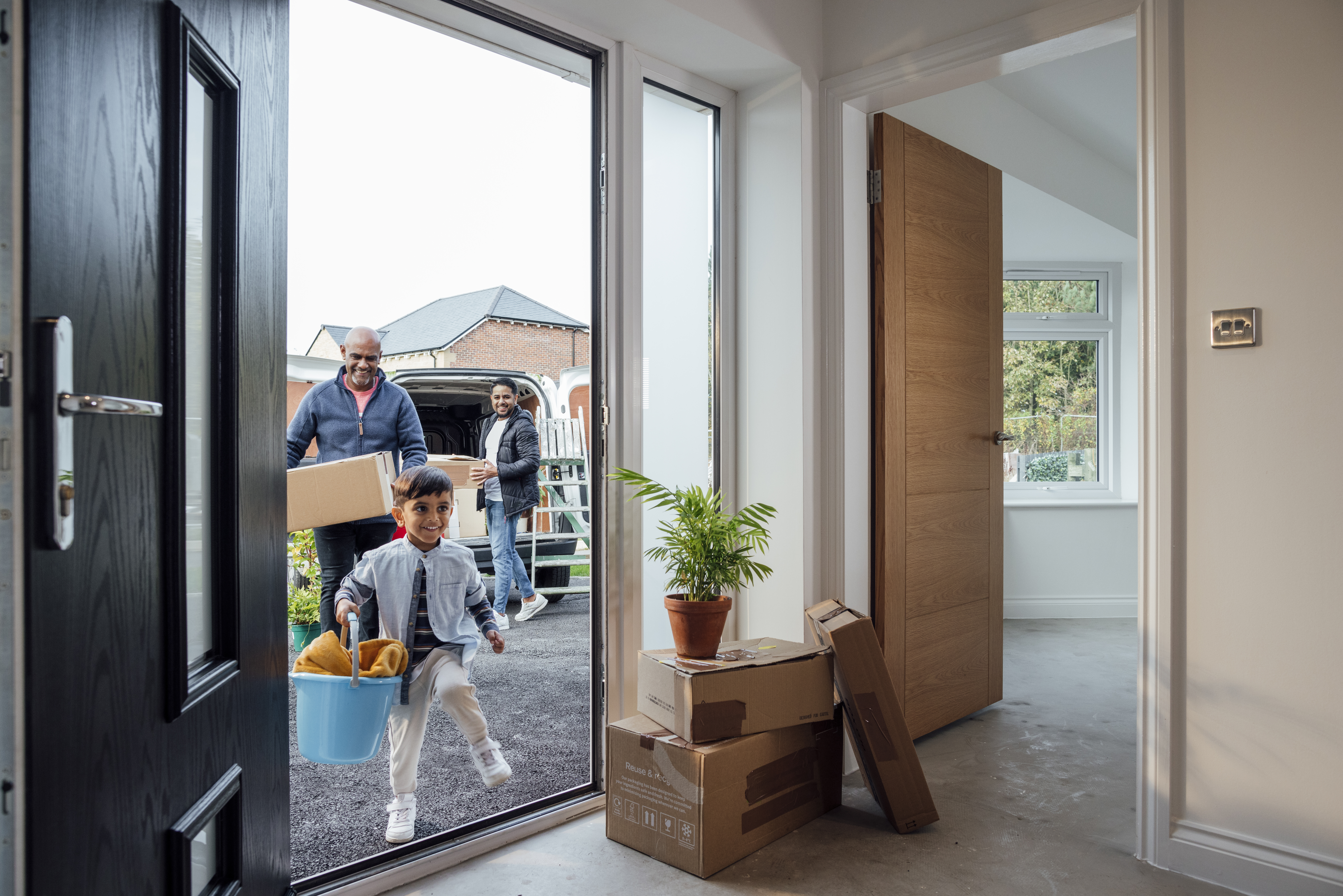 People move into a new house.